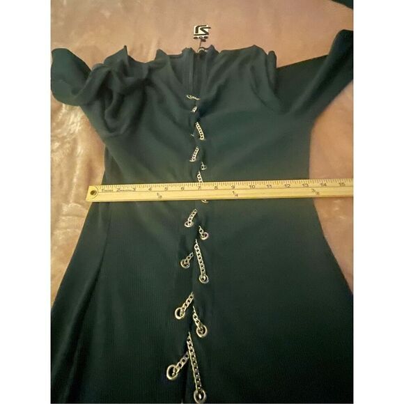 NWT Shane Justin Green Chain Lace Up mini  Dress 2XL Party - Picture 6 of 16